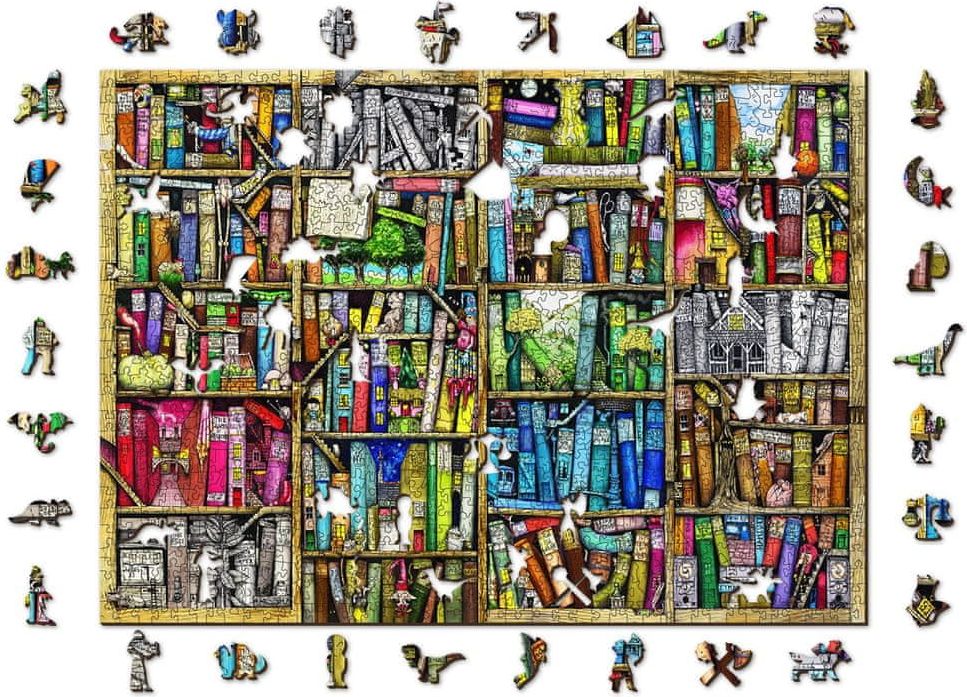 Wooden city Dřevěné puzzle Knihovna 2v1, 1010 dílků EKO - obrázek 1