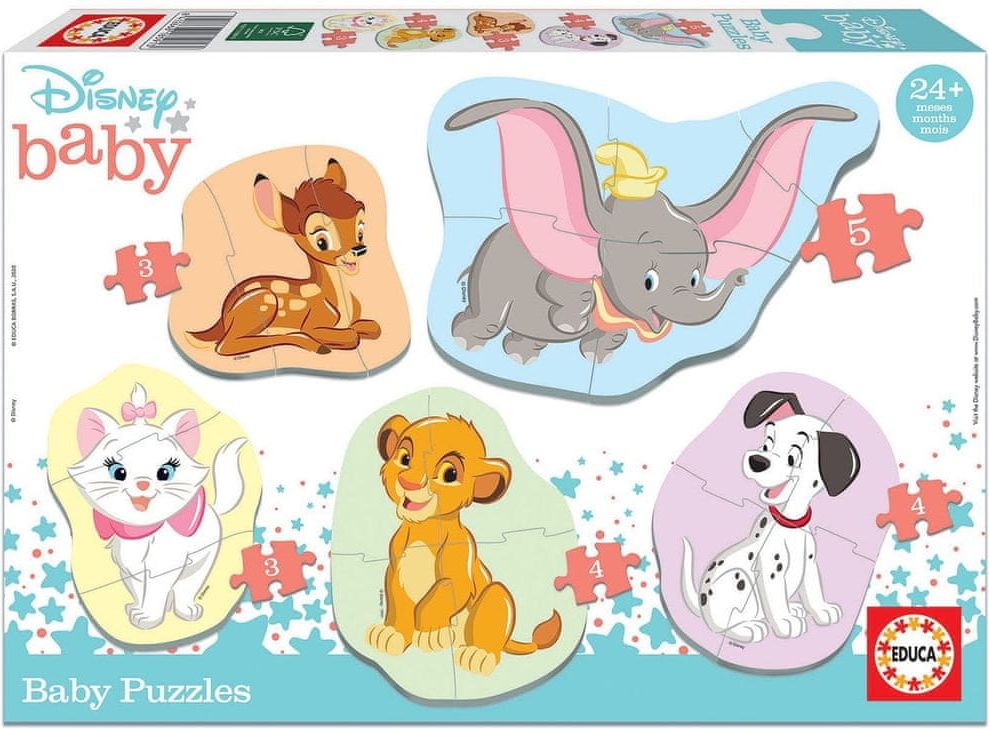 Educa Baby puzzle Disney zvířata 2, 5v1 (3-5 dílků) - obrázek 1