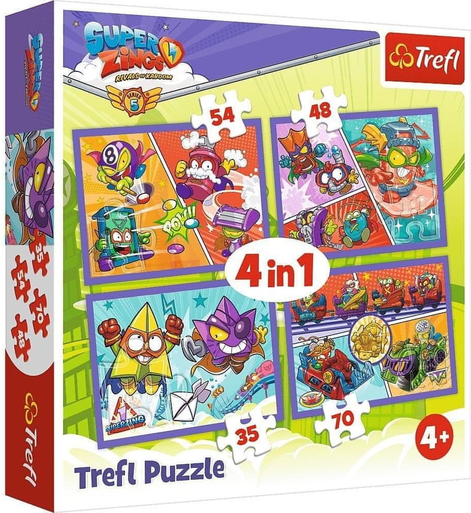 Trefl Puzzle Super Zings 4v1 (35,48,54,70 dílků) - obrázek 1