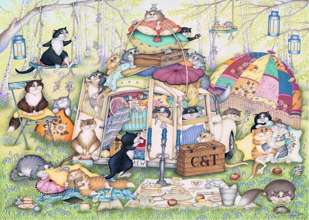 Ravensburger Puzzle Crazy Cats: Líné letní odpoledne 1000 dílků - obrázek 1