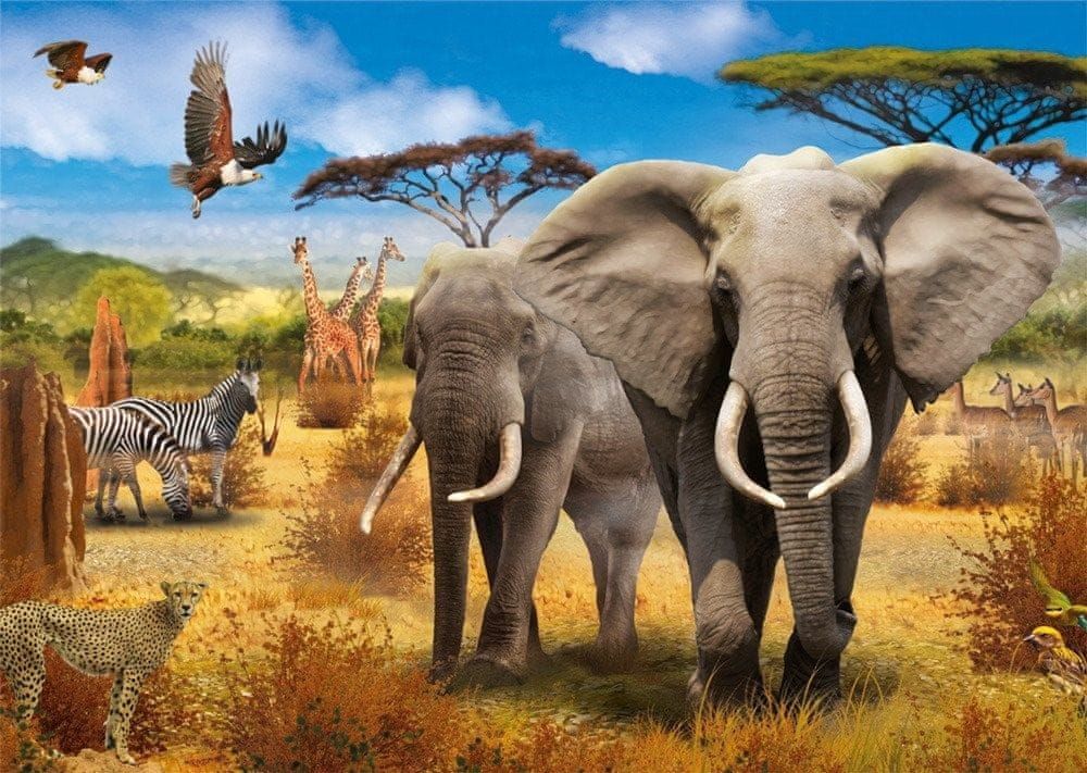 Jumbo Puzzle Africká savana 500 dílků - obrázek 1