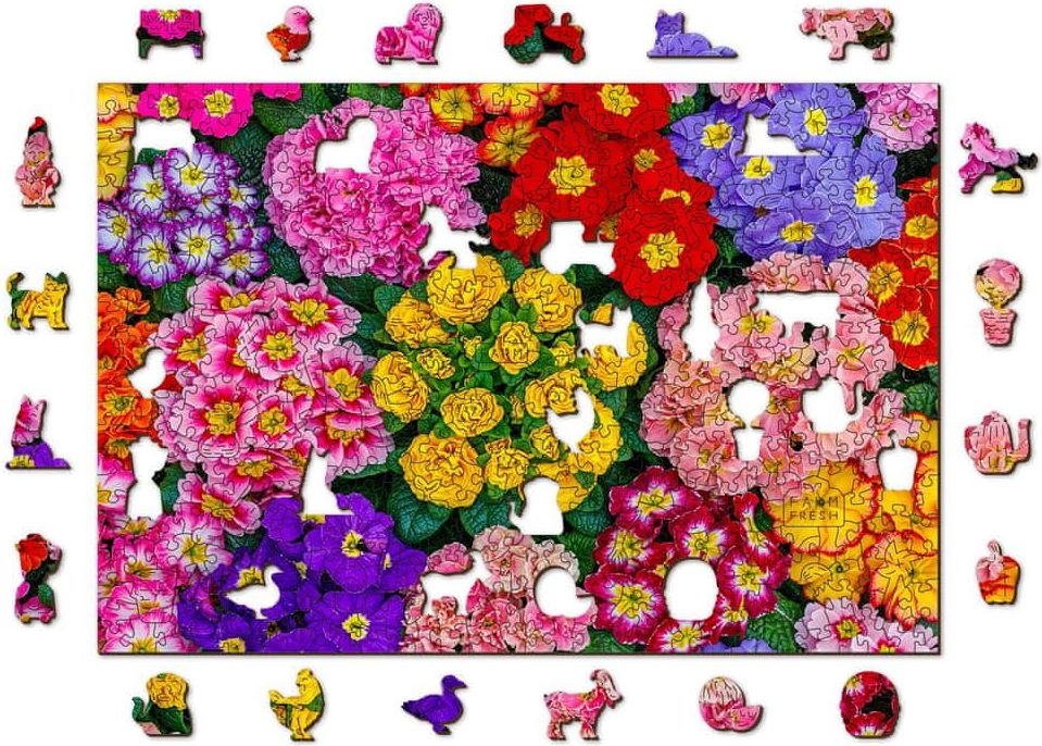 Wooden city Dřevěné puzzle Rozkvetlé květiny 2v1, 505 dílků EKO - obrázek 1