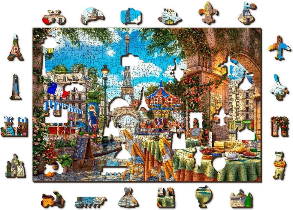 Wooden city Dřevěné puzzle Den v Paříži 2v1, 505 dílků EKO - obrázek 1