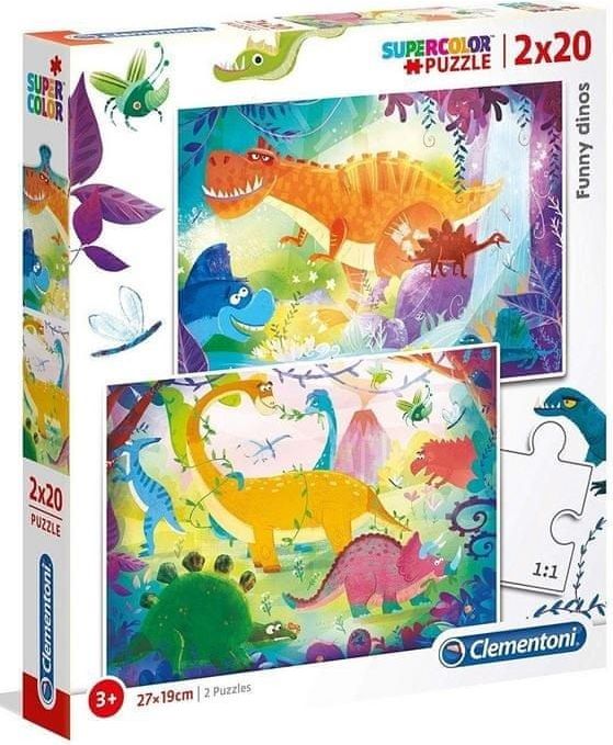 Clementoni Puzzle Legrační dinosauři 2x20 dílků - obrázek 1