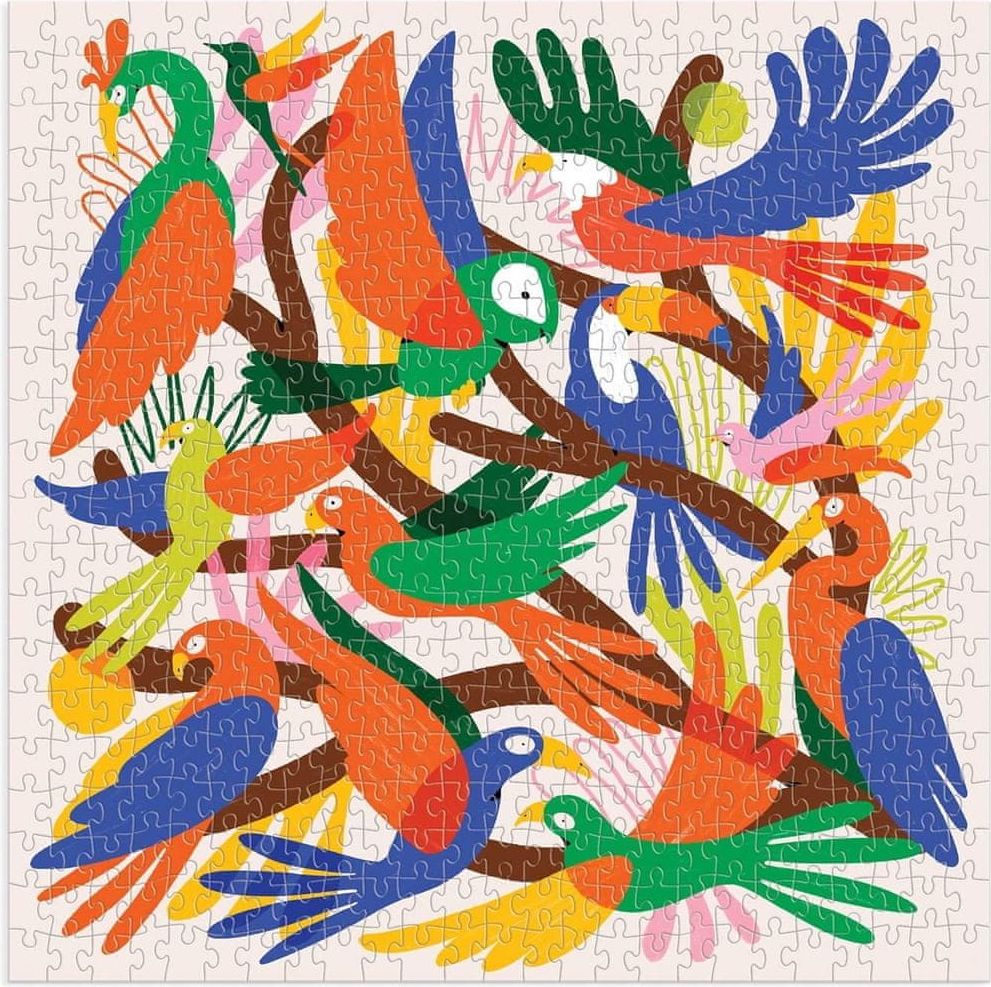 Galison Čtvercové puzzle Chromatičtí ptáci 500 dílků - obrázek 1