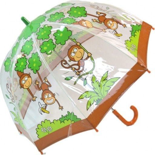 Blooming Brollies Dětský průhledný holový deštník Buggz Kids Stuff Monkey BUMON - obrázek 1
