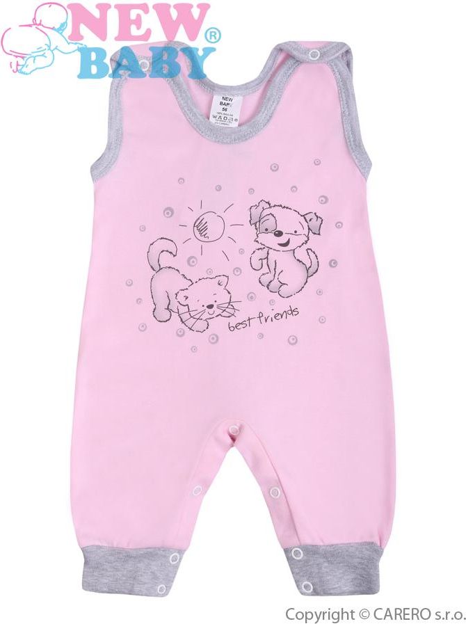 NEW BABY | Kamarádi | Kojenecké dupačky New Baby Kamarádi růžové | Růžová | 56 (0-3m) - obrázek 1