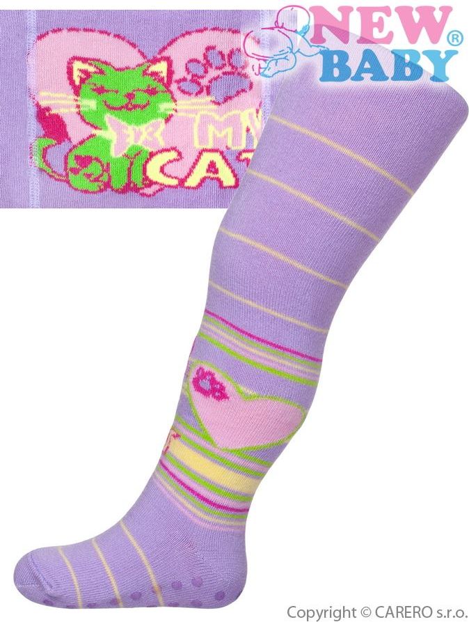 Bavlněné punčocháčky New Baby s ABS světle růžové flower princess&nbsp;-&nbsp;68 (4-6m) - obrázek 1