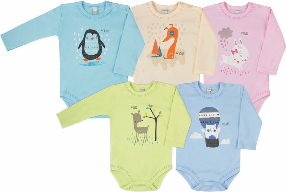 Kojenecké body Bobas Fashion Mini Baby modré&nbsp;-&nbsp;74 (6-9m) - obrázek 2