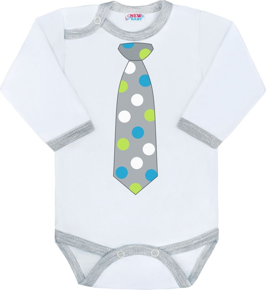 Body s potiskem New Baby s kravatou s puntíky&nbsp;-&nbsp;62 (3-6m) - obrázek 1