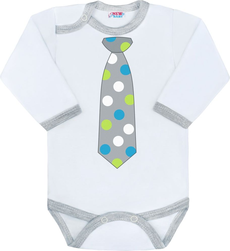 Body s potiskem New Baby s kravatou s puntíky - 62 (3-6m) - obrázek 1