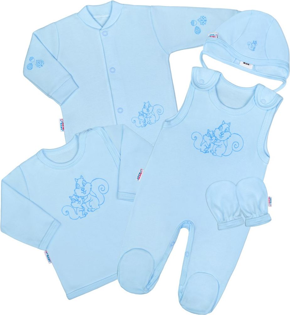 5-dílná soupravička New Baby Veverky v krabičce modrá&nbsp;-&nbsp;62 (3-6m) - obrázek 1