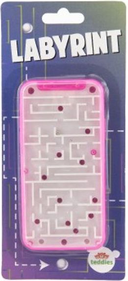 Teddies Labyrint s kuličkami hlavolam plast 14x7cm 3 barvy na kartě - obrázek 2