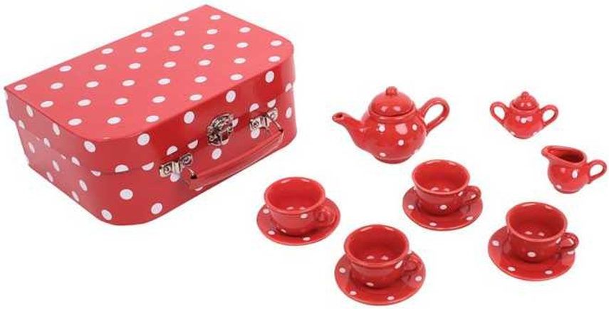 Bigjigs Toys Červený puntikovaný čajový set - obrázek 1