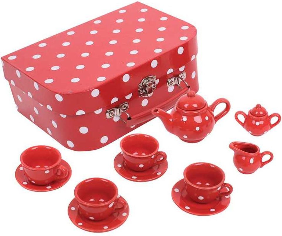 Bigjigs Toys Červený puntikovaný čajový set - obrázek 2