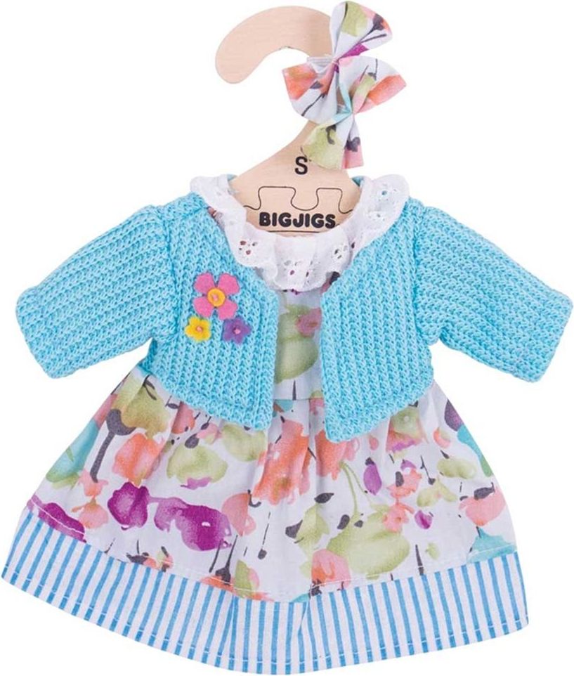 Bigjigs Toys Tyrkysové šaty se svetrem pro panenku 28 cm - obrázek 1