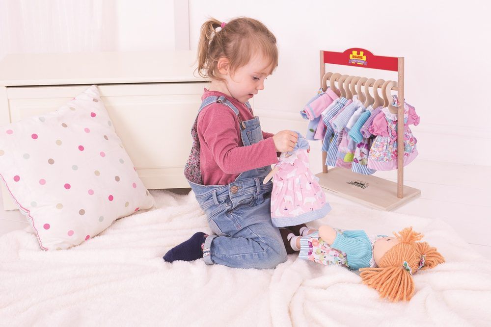 Bigjigs Toys Modré puntikované šaty s jelenem pro panenku 38 cm - obrázek 5