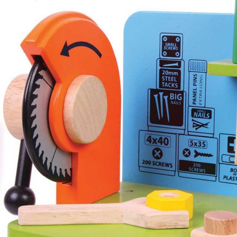 Bigjigs Toys Pracovní ponk modrý - obrázek 2