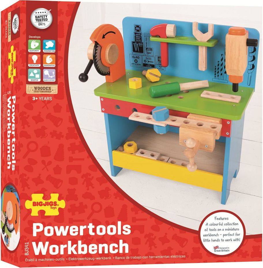 Bigjigs Toys Pracovní ponk modrý - obrázek 6