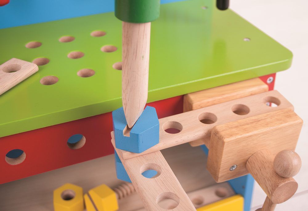 Bigjigs Toys Pracovní ponk modrý - obrázek 7