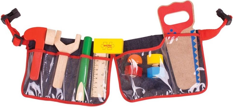 Bigjigs Toys Dřevěné nářadí na červeném opasku - obrázek 3