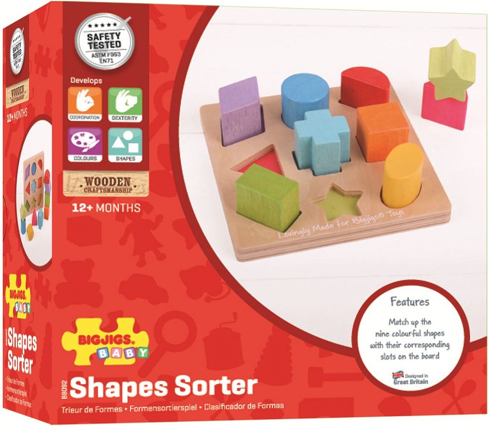 Bigjigs Toys Bigjigs Baby Dřevěné kostky tvary a barvy - obrázek 4