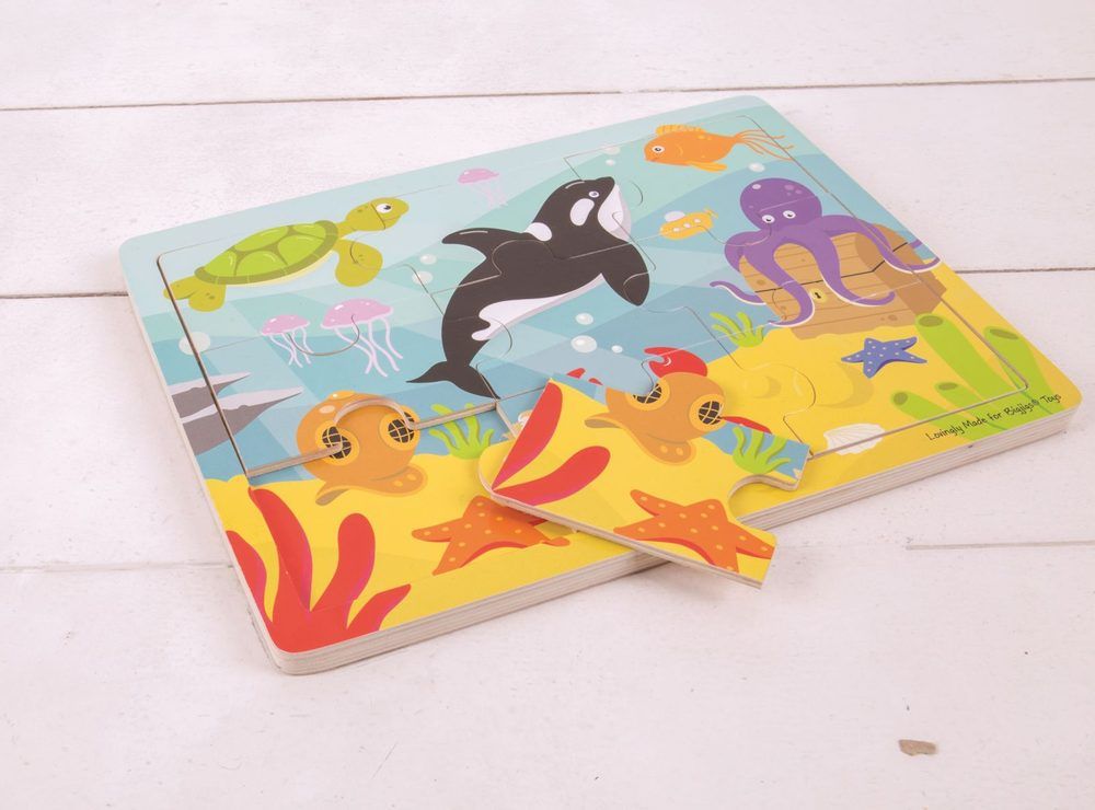 Bigjigs Toys Dřevěné puzzle mořský svět - obrázek 2