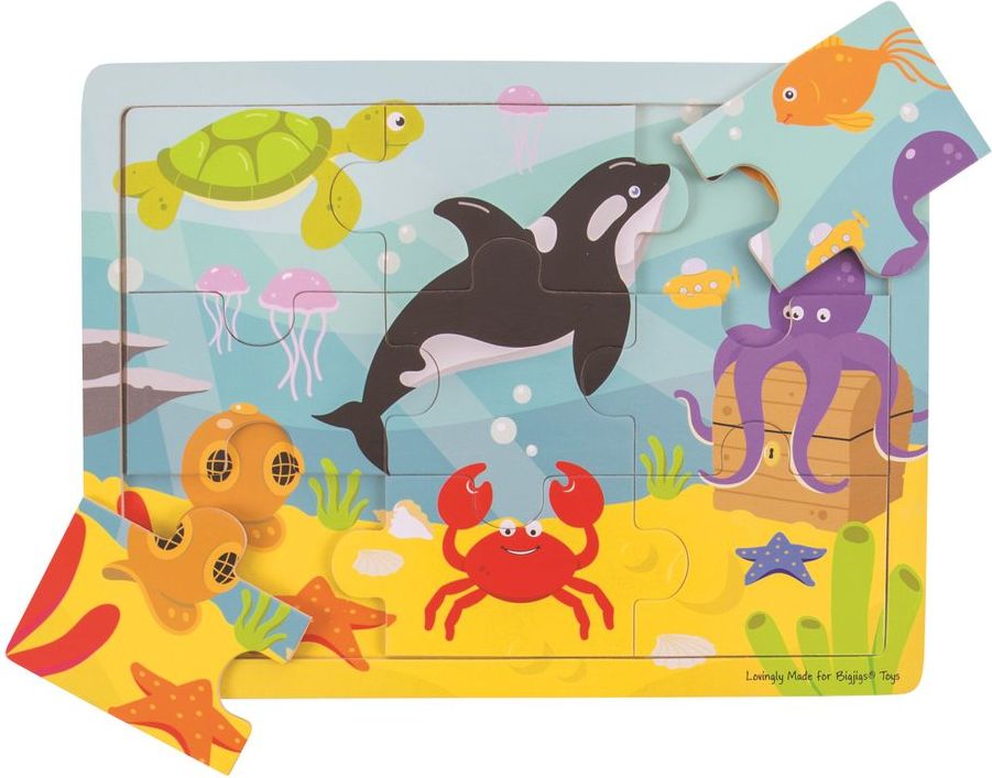 Bigjigs Toys Dřevěné puzzle mořský svět - obrázek 3