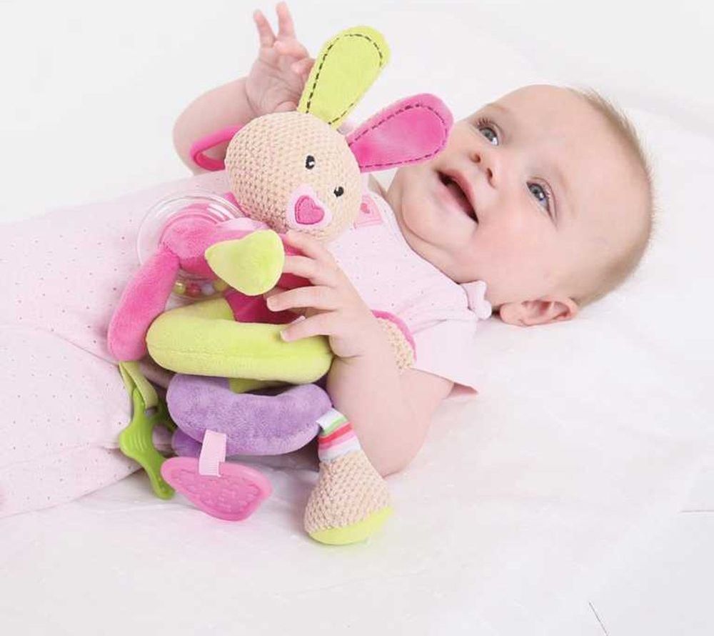 Bigjigs Toys Bigjigs Baby Textilní postavička - Spirála králíček Bella - obrázek 2