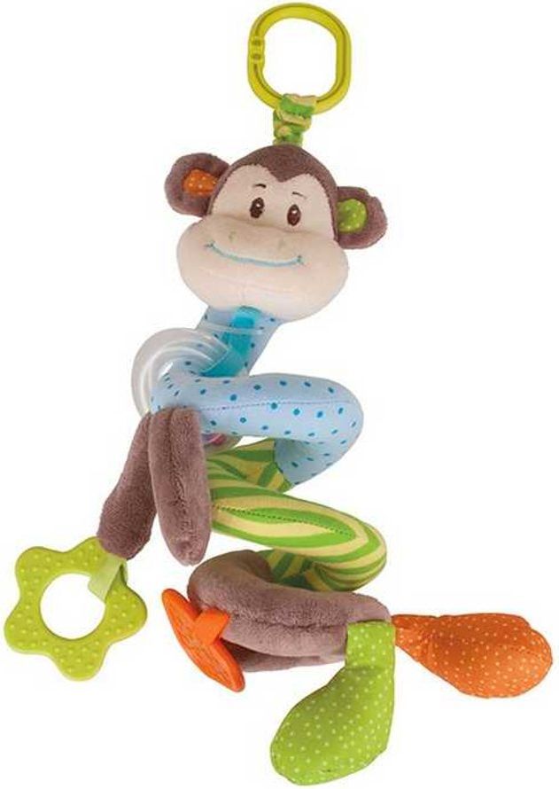 Bigjigs Toys Bigjigs Baby Textilní postavička spirála opička Cheeky - obrázek 1