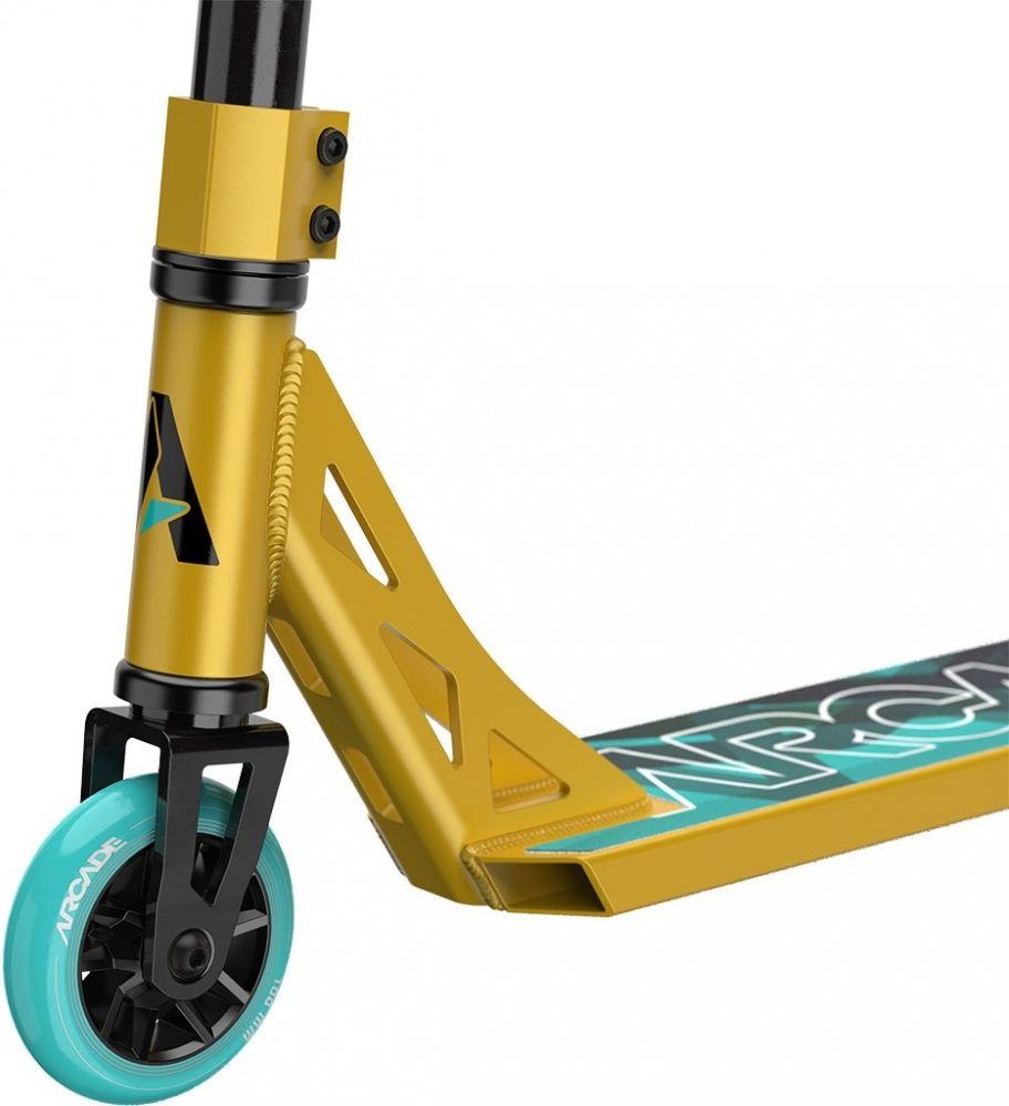 Arcade Freestylová koloběžka Arcade Defender Pro Gold/Teal - obrázek 4