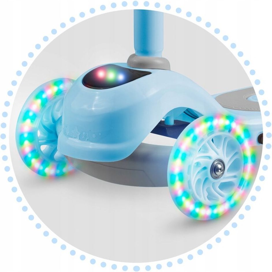 Ricokids Dětská tříkolová koloběžka Ricokids Piko LED modrá - obrázek 3