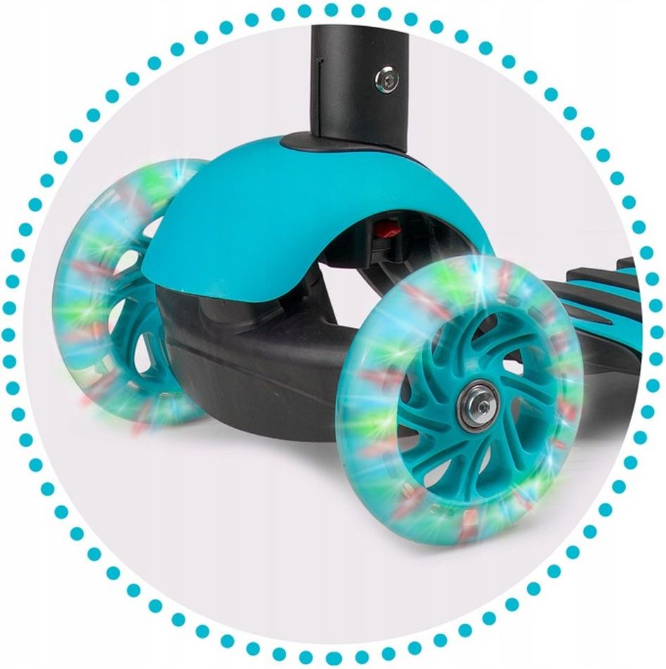 Ricokids Dětská tříkolová koloběžka Ricokids Buggy LED modrá beruška - obrázek 5