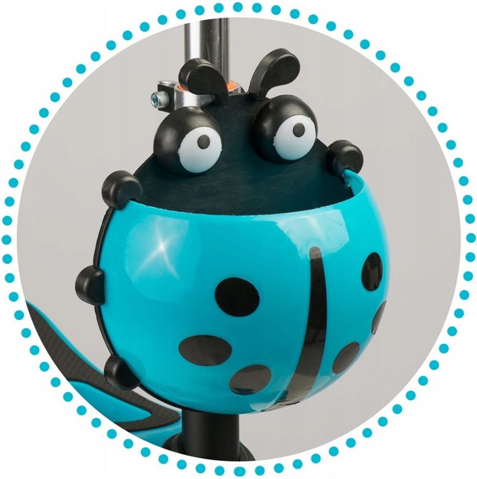 Ricokids Dětská tříkolová koloběžka Ricokids Buggy LED modrá beruška - obrázek 6