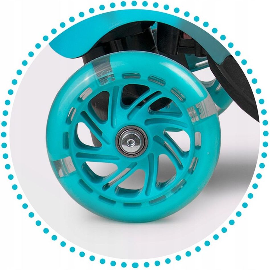 Ricokids Dětská tříkolová koloběžka Ricokids Buggy LED modrá beruška - obrázek 9