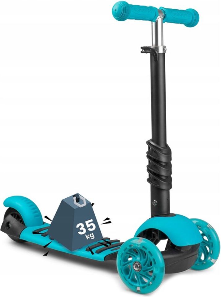 Ricokids Dětská tříkolová koloběžka Ricokids Buggy LED modrá beruška - obrázek 10