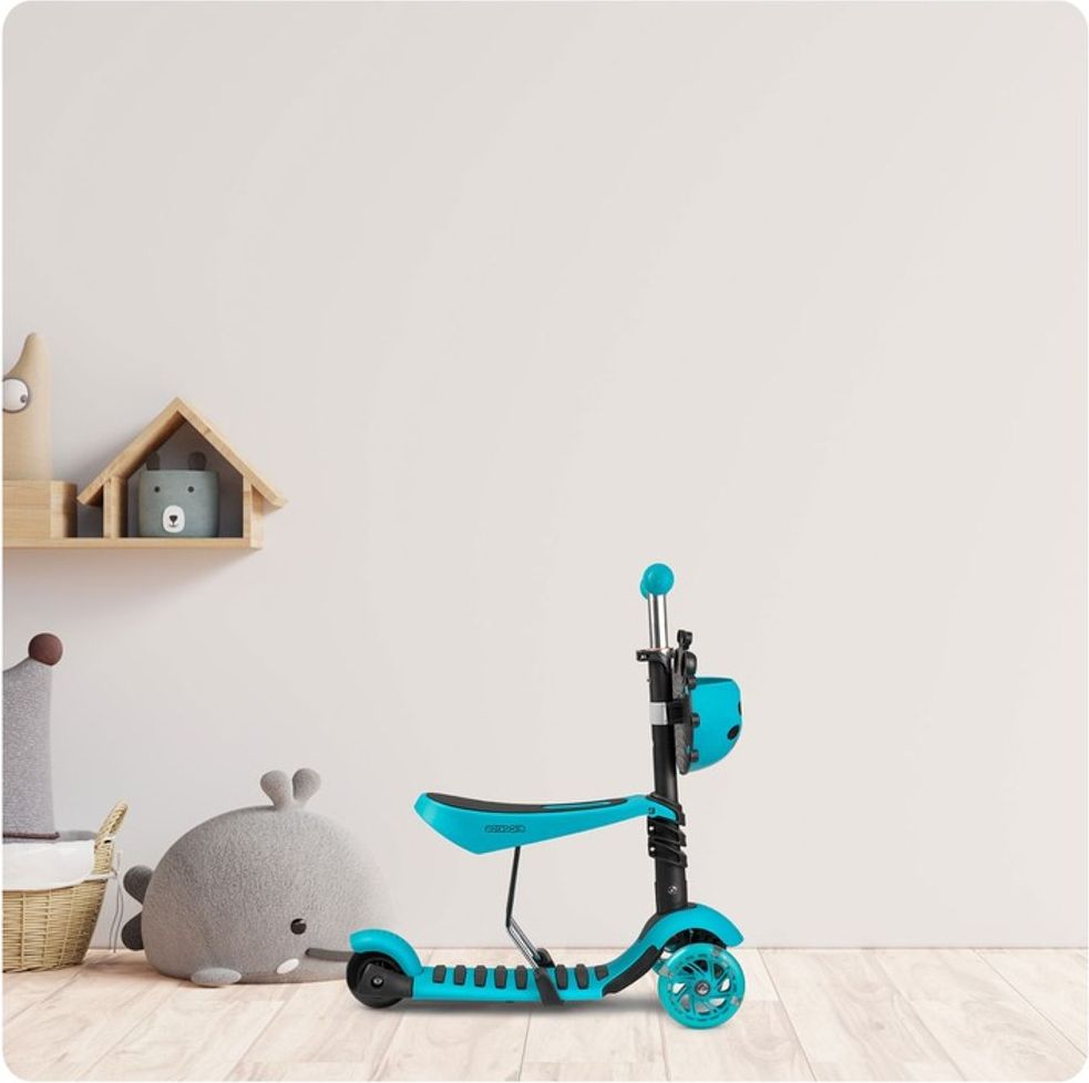 Ricokids Dětská tříkolová koloběžka Ricokids Buggy LED modrá beruška - obrázek 13