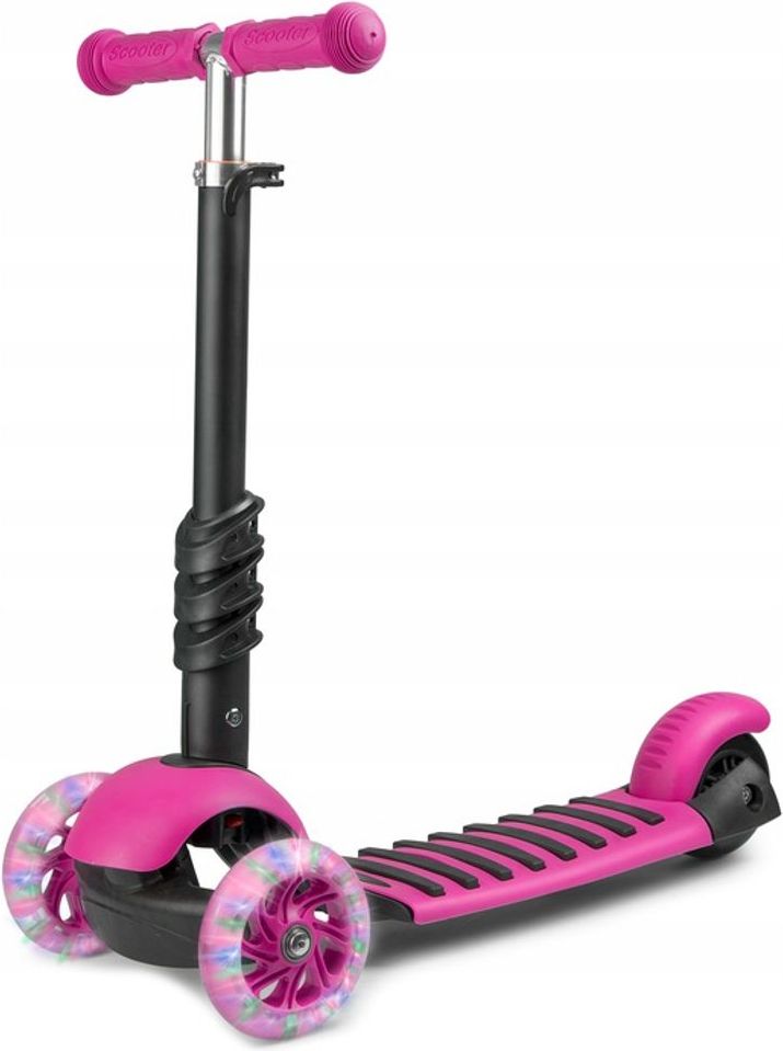 Ricokids Dětská tříkolová koloběžka Ricokids Buggy LED fialová beruška - obrázek 3