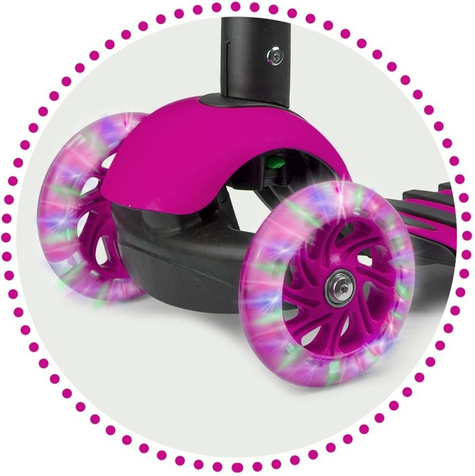 Ricokids Dětská tříkolová koloběžka Ricokids Buggy LED fialová beruška - obrázek 5