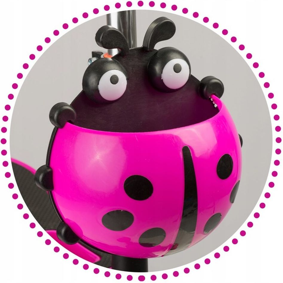 Ricokids Dětská tříkolová koloběžka Ricokids Buggy LED fialová beruška - obrázek 6