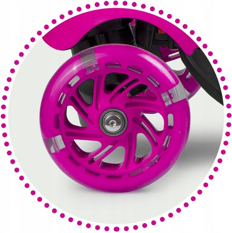 Ricokids Dětská tříkolová koloběžka Ricokids Buggy LED fialová beruška - obrázek 9