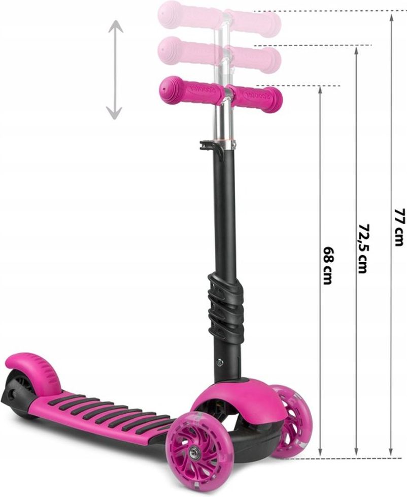 Ricokids Dětská tříkolová koloběžka Ricokids Buggy LED fialová beruška - obrázek 11
