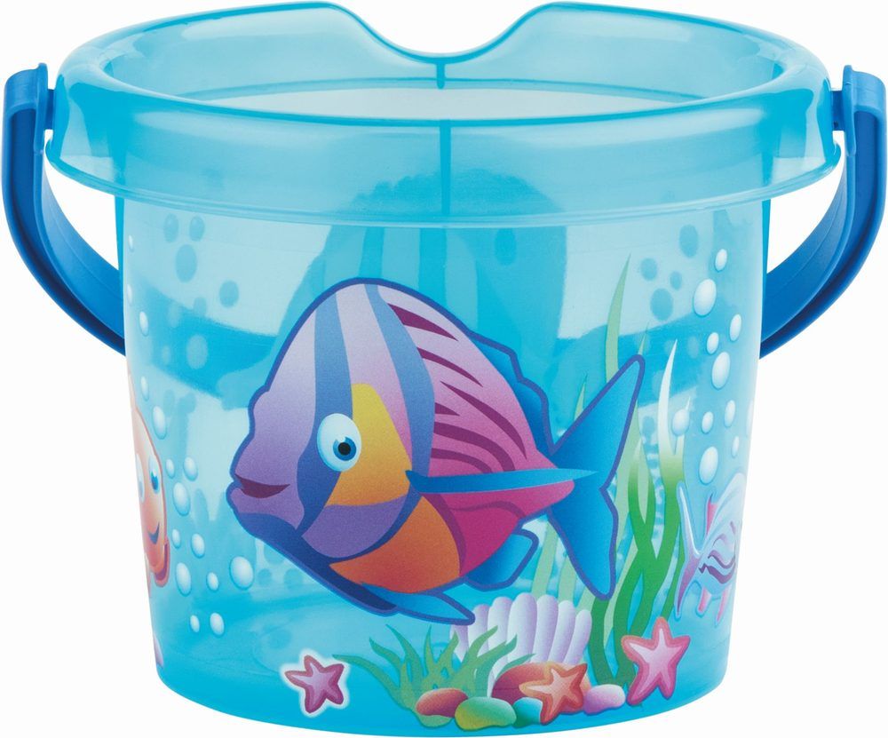 Androni Kyblík rybičky průhledný - průměr 13 cm, modrý - obrázek 1