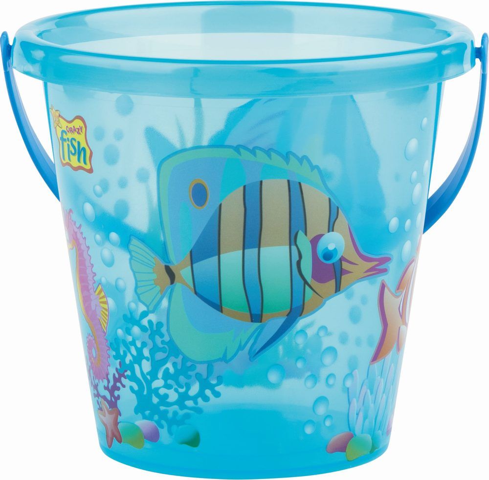 Androni Kyblík rybičky průhledný - průměr 17 cm, modrý - obrázek 1