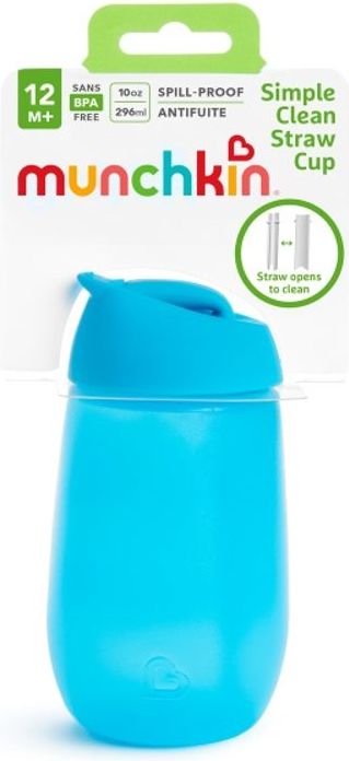 Munchkin - Hrneček s brčkem Simple Clean 296ml - modrý - obrázek 5