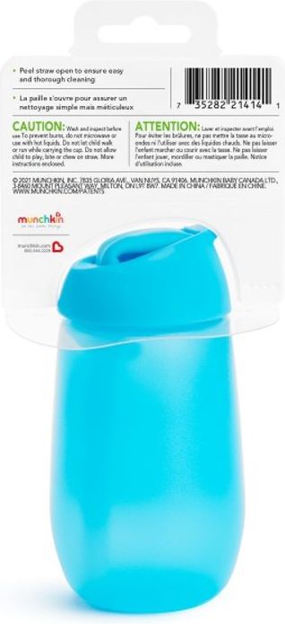 Munchkin - Hrneček s brčkem Simple Clean 296ml - modrý - obrázek 6