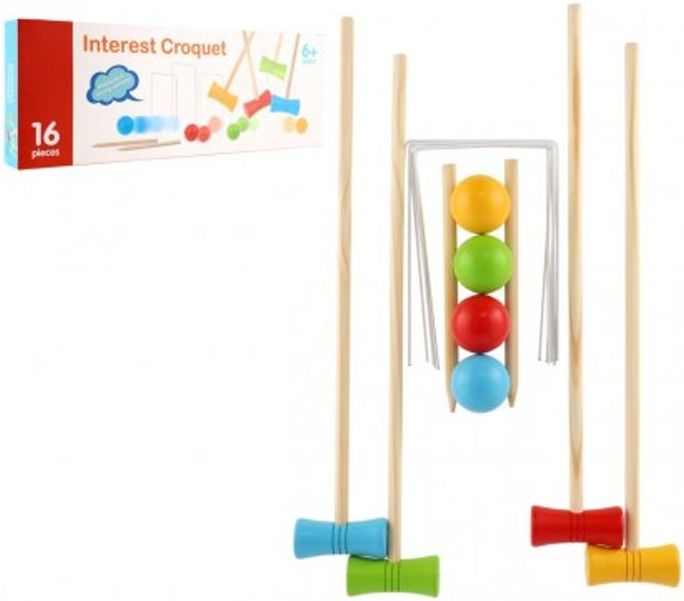Teddies Hra Kroket dřevo v krabici 59x21x6cm - obrázek 1