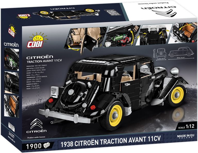 Cobi 1938 Citroen Traction Avant 11 CV, 1:12, 1900 k - obrázek 4