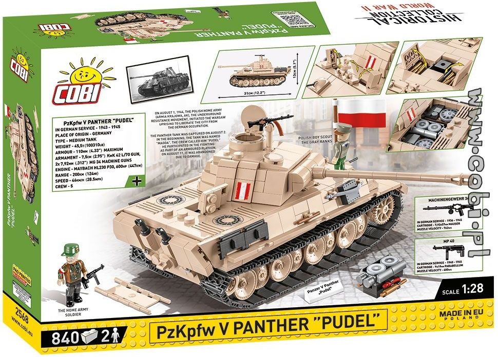 Cobi II WW Panzer V Panther PUDEL, 840 k, 2 f - obrázek 3