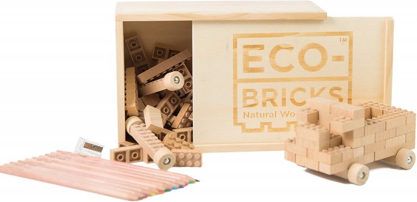 ECO-BRICKS Classic dřevěná stavebnice 90 dílků - obrázek 1